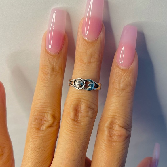 Sterling silver sun and moon ring, sun ring, moon ring, silver sun and moon ring - Picture 10 of 10